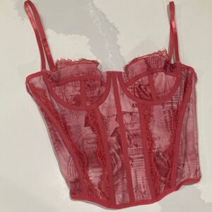 Red Lace Bustier Top